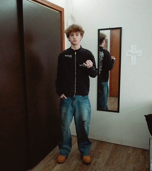 Outlier "Dirty Denim" Wide Leg Jeans