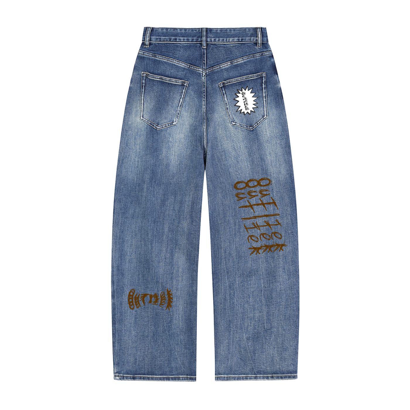 Outlier "Dirty Denim" Wide Leg Jeans