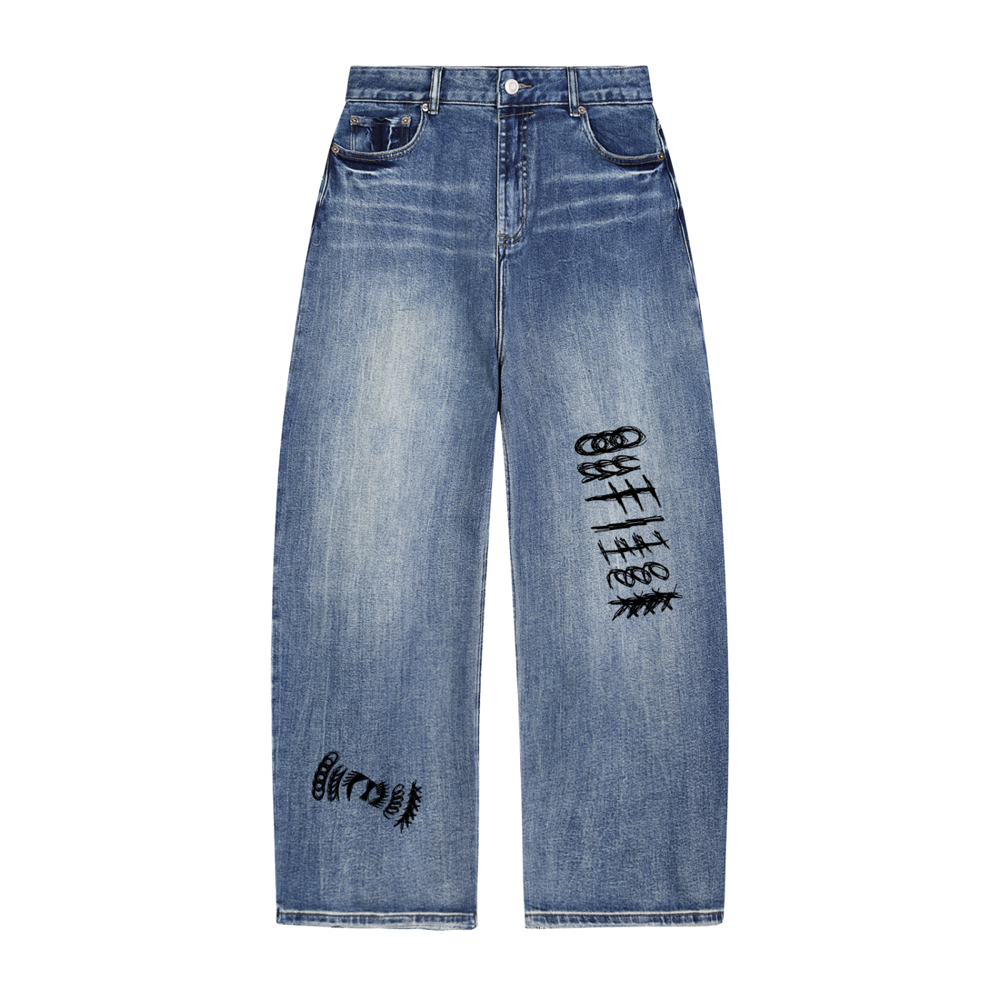Outlier "Dirty Denim" Wide Leg Jeans