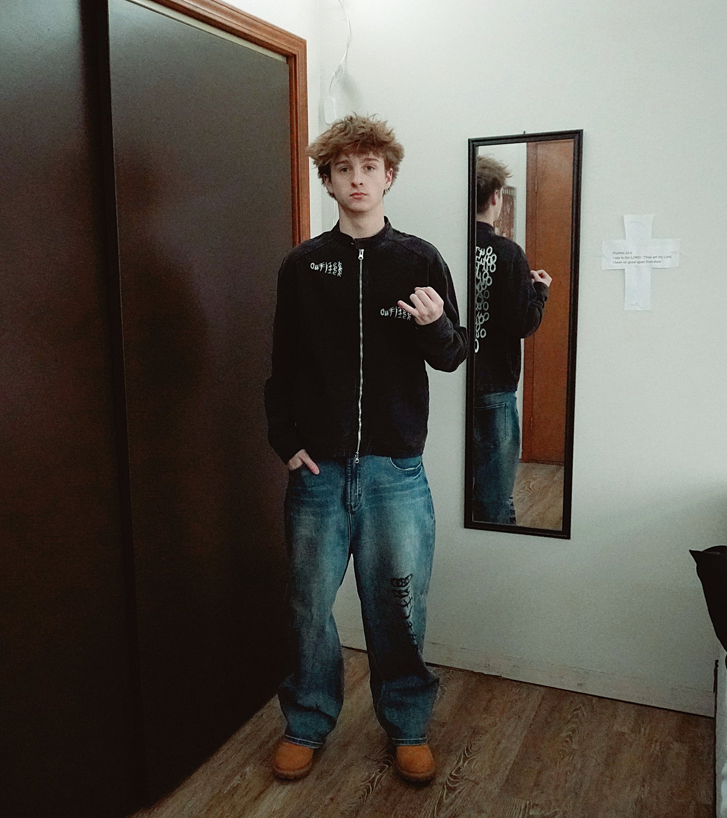 Outlier "Dirty Denim" Wide Leg Jeans