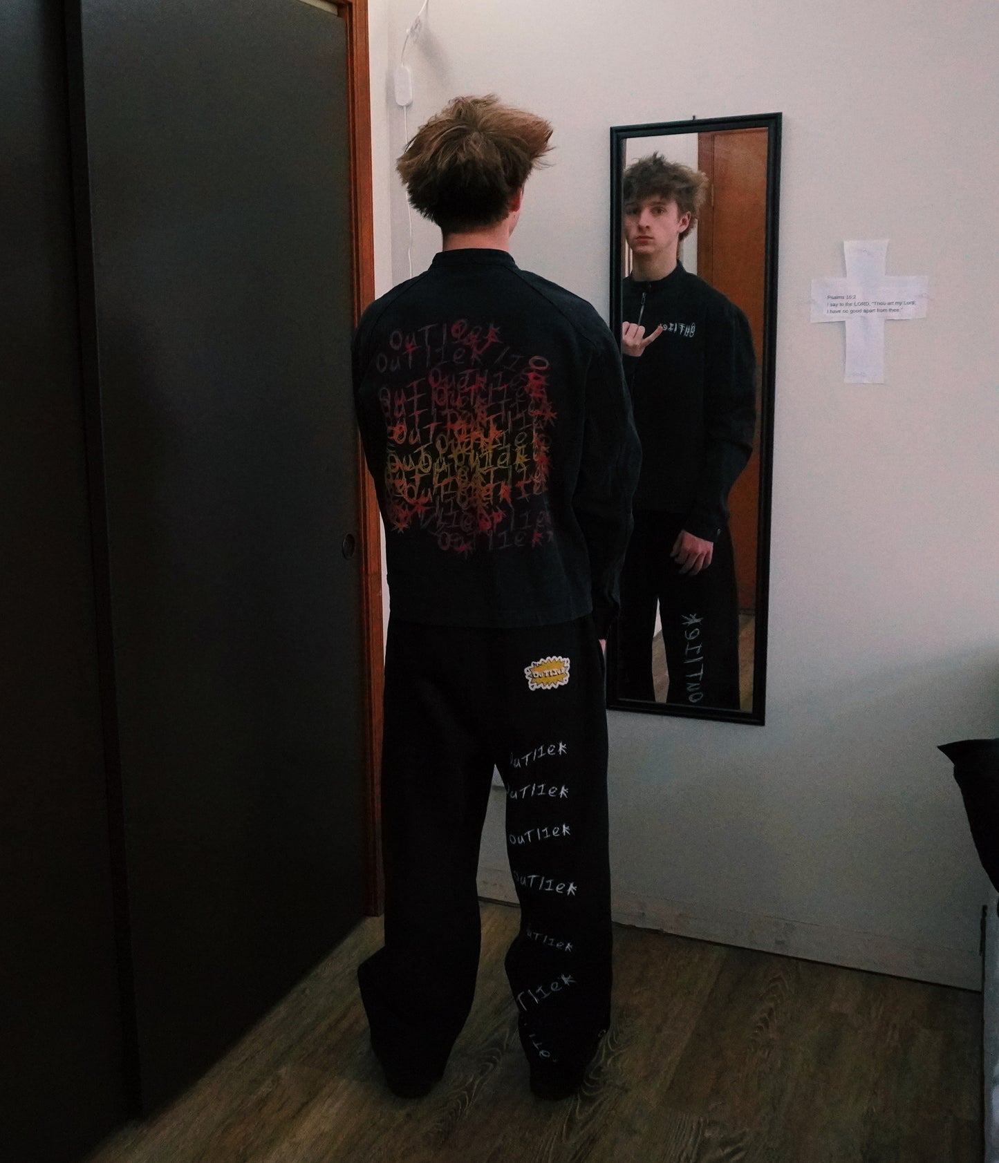 Outlier "Sketch Denim" Jacket (Red Gradient)