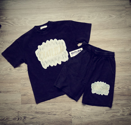 Waffle Knit "OuTlIeR" Sweatsuit Shorts
